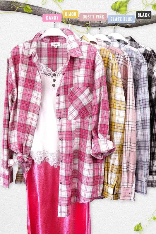 La Miel Dreamy Collar Neck Long Sleeves Buttoned Cuffs Shirt