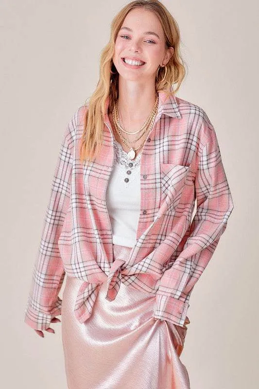 La Miel Dreamy Collar Neck Long Sleeves Buttoned Cuffs Shirt