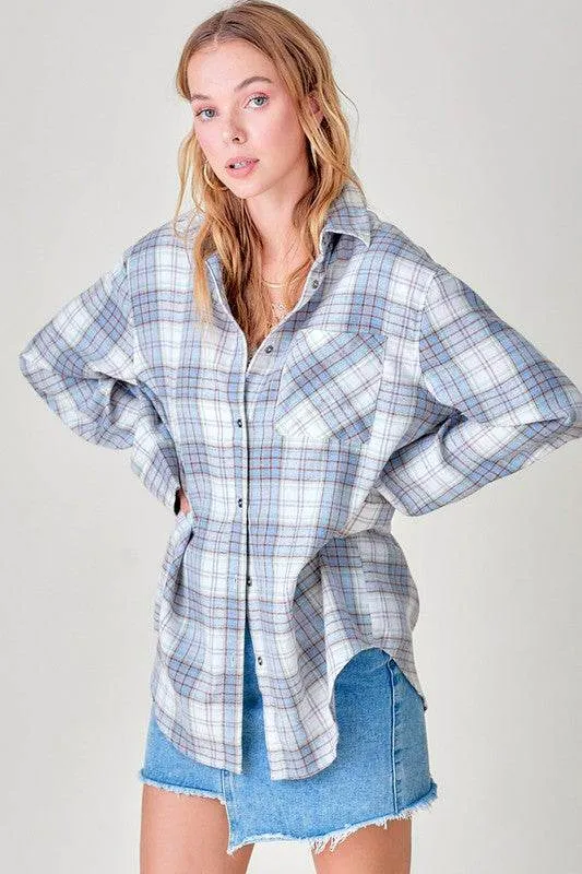 La Miel Dreamy Collar Neck Long Sleeves Buttoned Cuffs Shirt