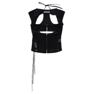 LAYERED SLASH TOP / BLACK