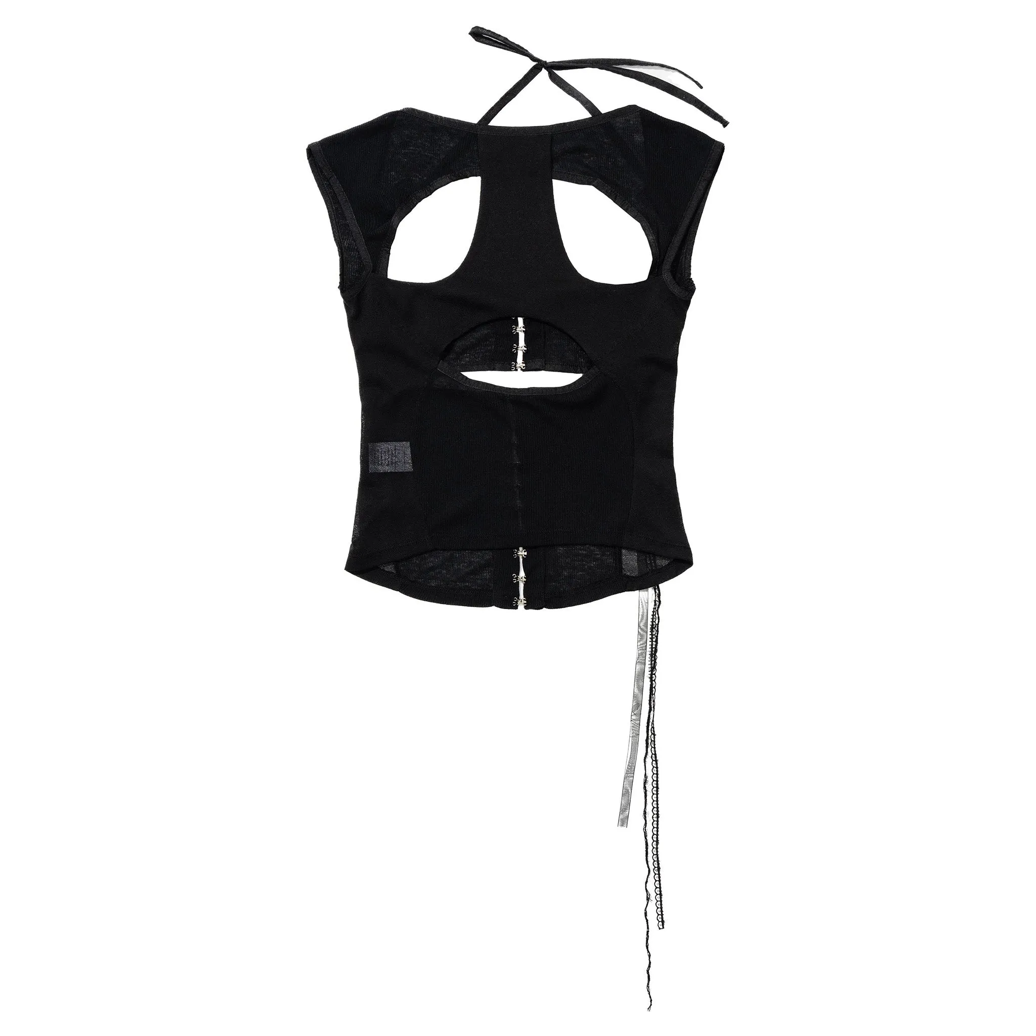 LAYERED SLASH TOP / BLACK