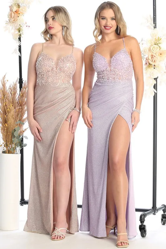Lilac Sequin/Embroidery Bustier Corset Top Metallic Shea