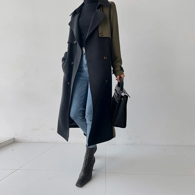 Lina - Manteau trench style chic marine et olive