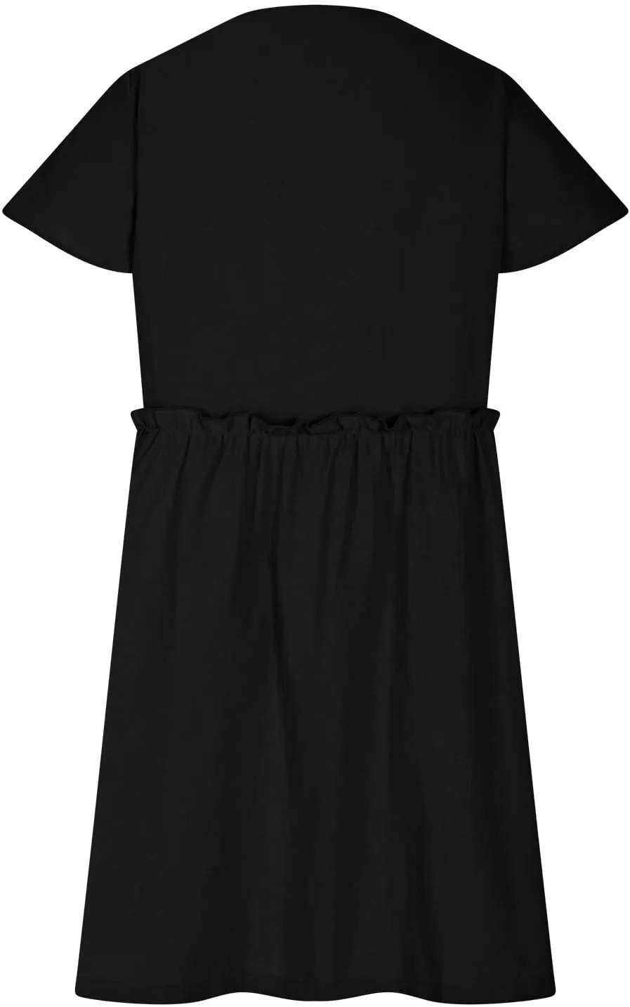 Linen Dresses for Women 2025 V Neck Button Down Midi Dress Short Sleeve Linen Dress with Pockets Ruffle Mini Dresses