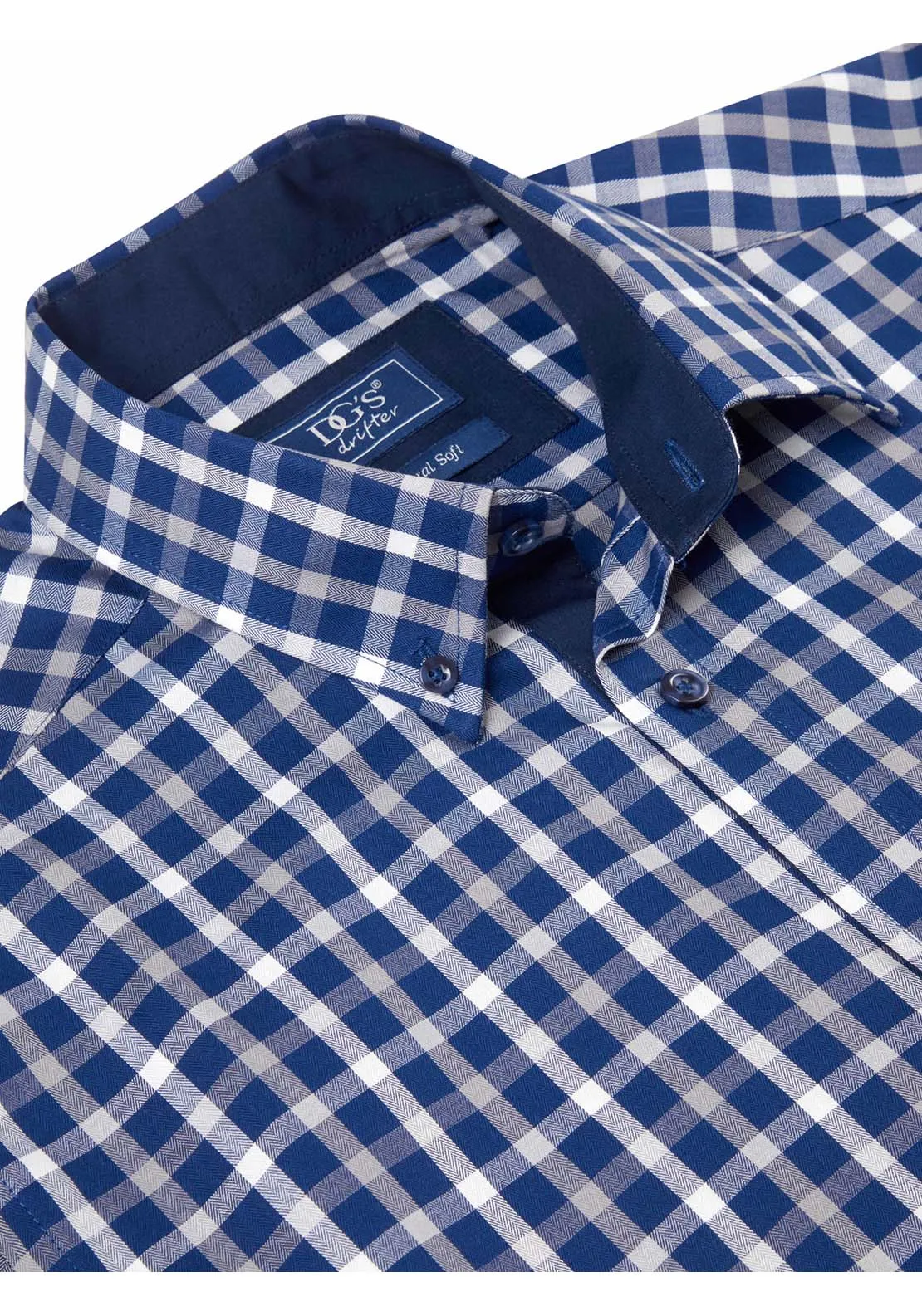 Long Sleeve Check Shirt - Navy