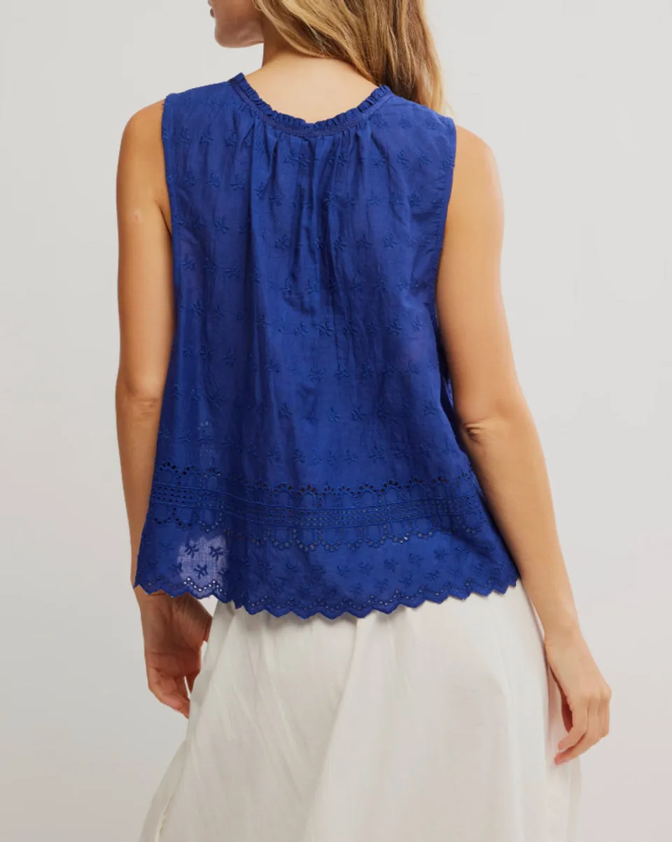 Marina Eyelet Tank - Bellwether Blue