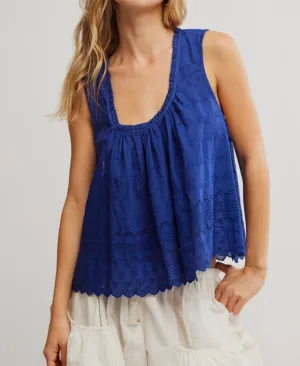 Marina Eyelet Tank - Bellwether Blue