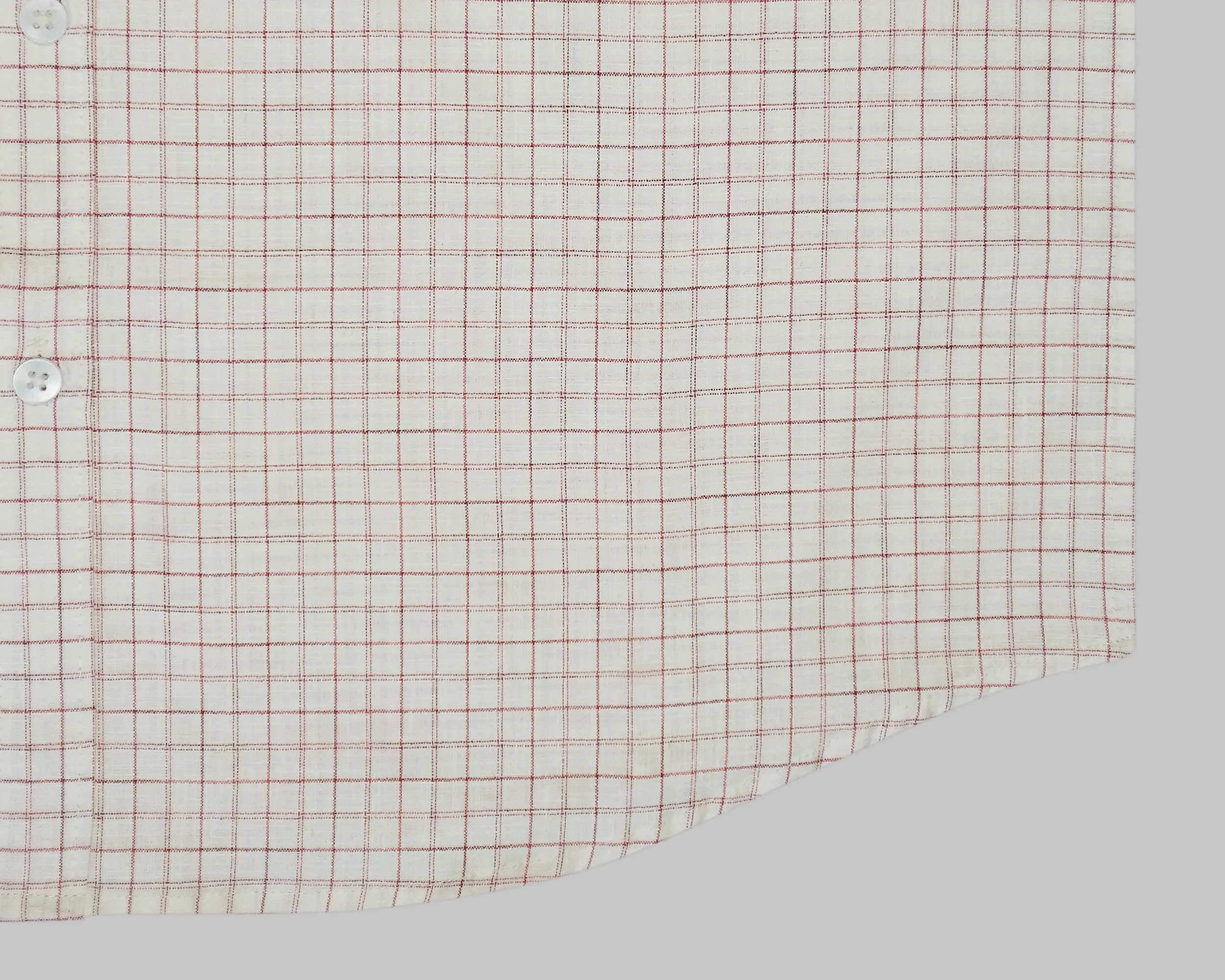 Men's Cotton Linen Checkered Half Sleeves Shirt (Red)