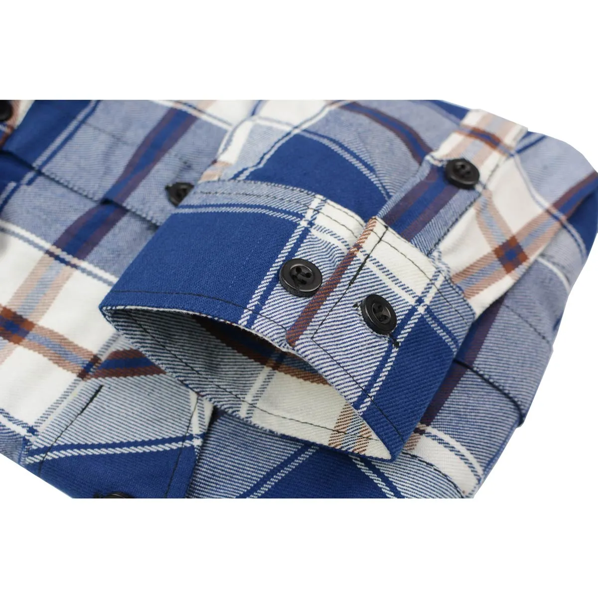 Milwaukee Leather MNG11645 Men's Flannel Plaid Shirt Blue White and Maroon Long Sleeve Cotton Button Down Shirt