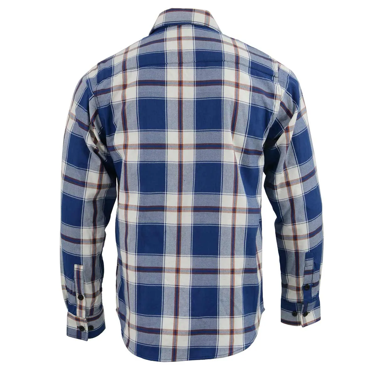 Milwaukee Leather MNG11645 Men's Flannel Plaid Shirt Blue White and Maroon Long Sleeve Cotton Button Down Shirt