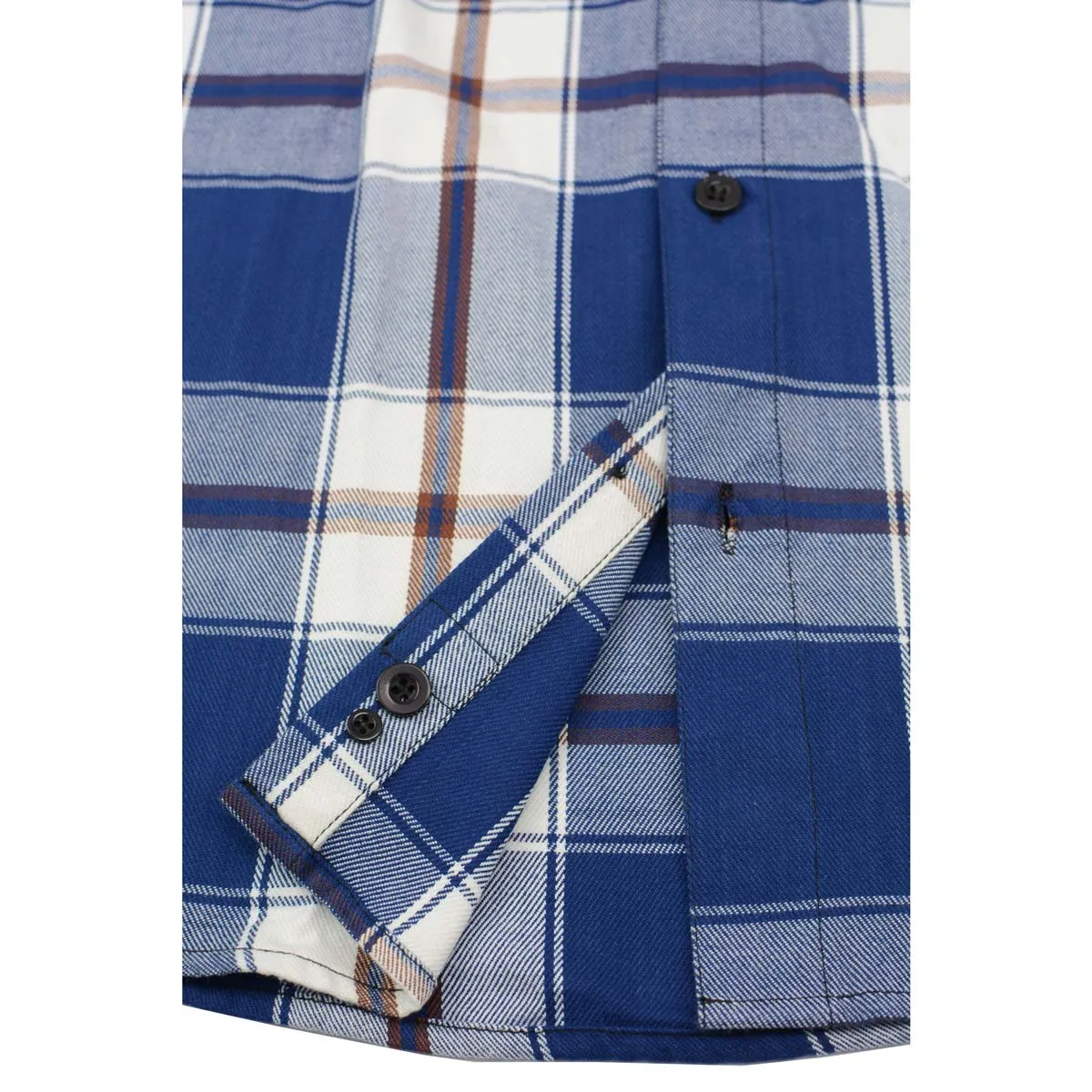 Milwaukee Leather MNG11645 Men's Flannel Plaid Shirt Blue White and Maroon Long Sleeve Cotton Button Down Shirt