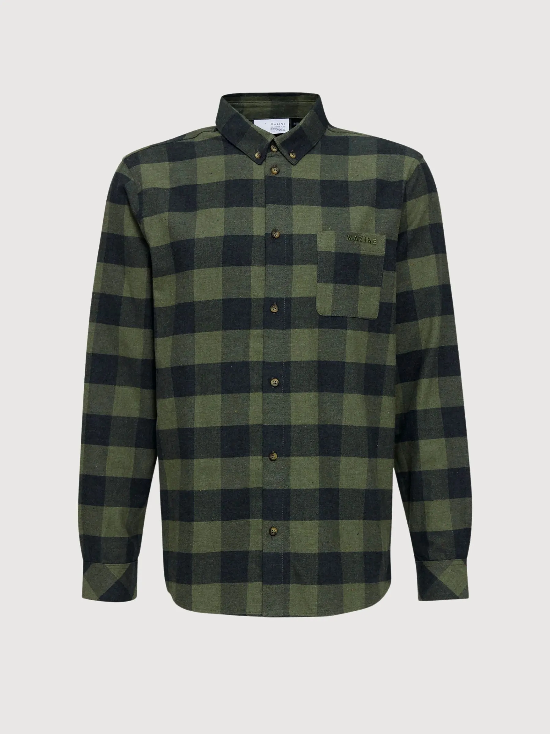 Redcar Men Shirt Mushroom/Black Mel | Mazine