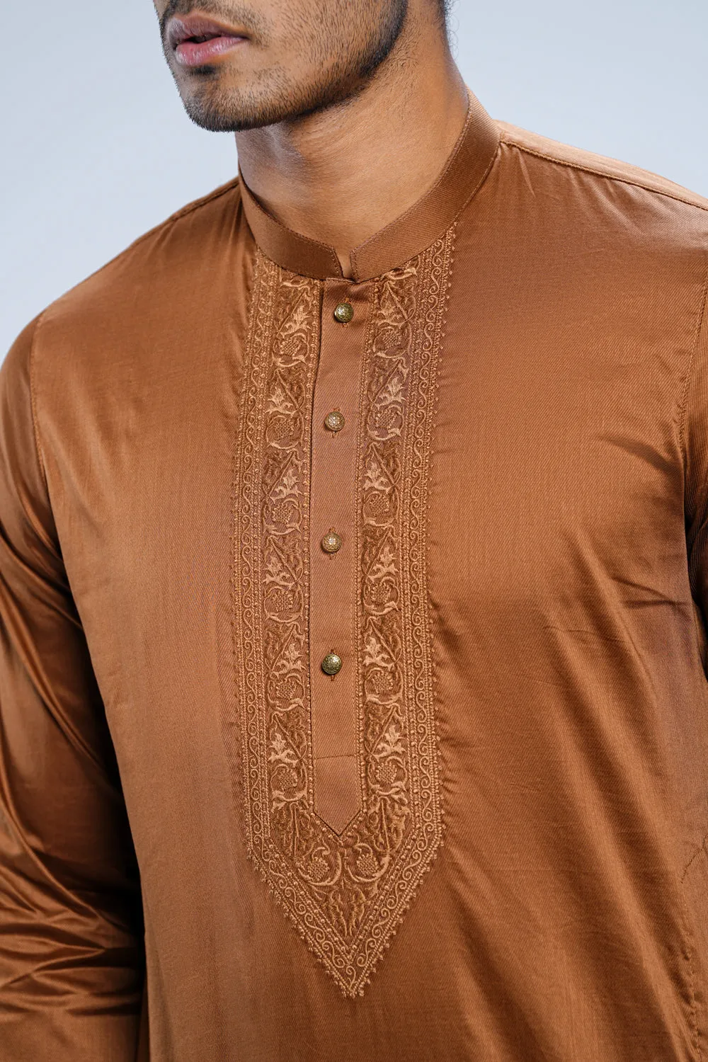 Regular Fit Dobby Fabric Semi-Formal Panjabi