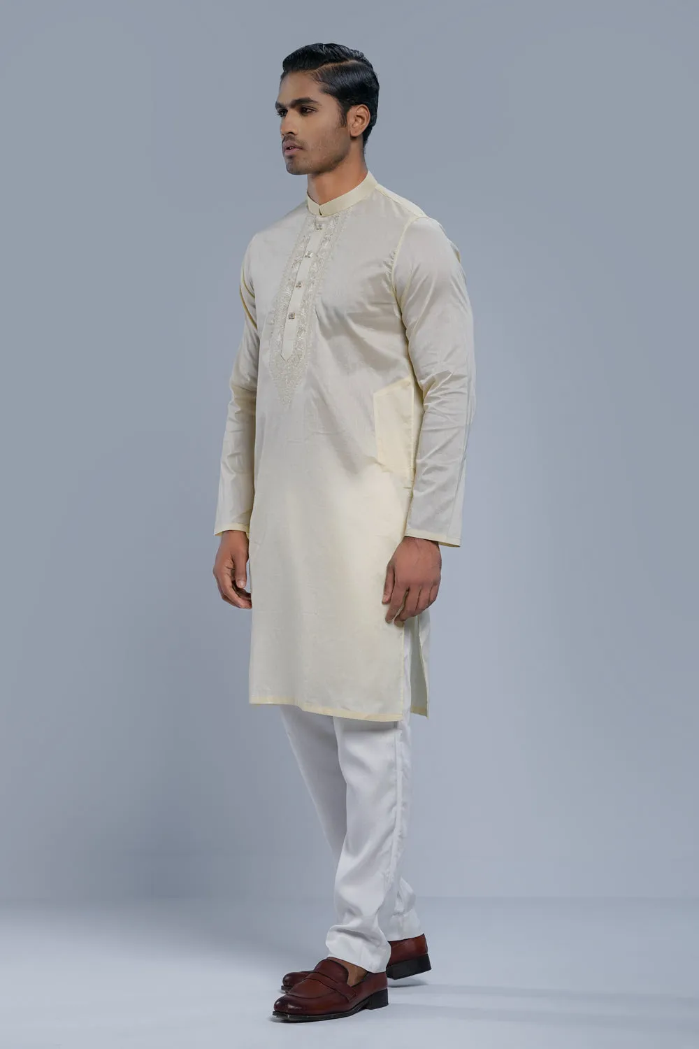 Regular Fit Dobby Fabric Semi-Formal Panjabi