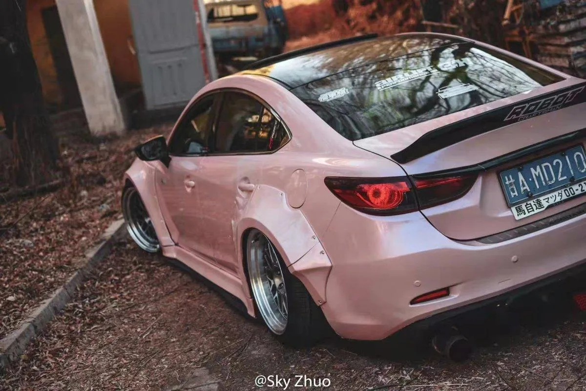 Robot Craftsman Widebody Wheel Arches & Side Skirts & Side Skirts Extensions for Mazda6 Sport Grand Touring Singature Carbon Fiber/FRP