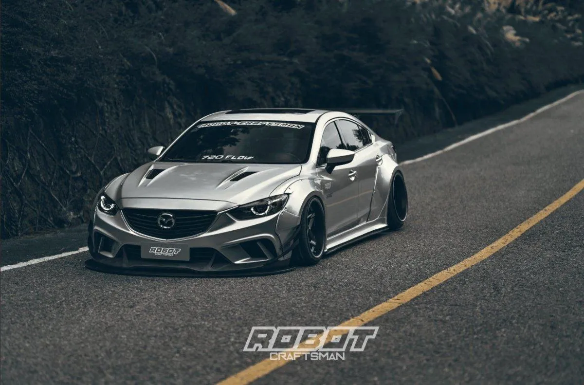 Robot Craftsman Widebody Wheel Arches & Side Skirts & Side Skirts Extensions for Mazda6 Sport Grand Touring Singature Carbon Fiber/FRP