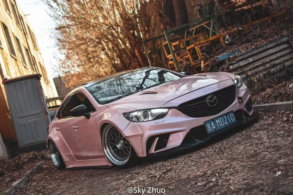 Robot Craftsman Widebody Wheel Arches & Side Skirts & Side Skirts Extensions for Mazda6 Sport Grand Touring Singature Carbon Fiber/FRP