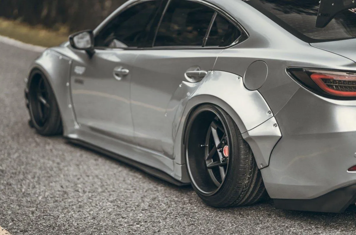 Robot Craftsman Widebody Wheel Arches & Side Skirts & Side Skirts Extensions for Mazda6 Sport Grand Touring Singature Carbon Fiber/FRP
