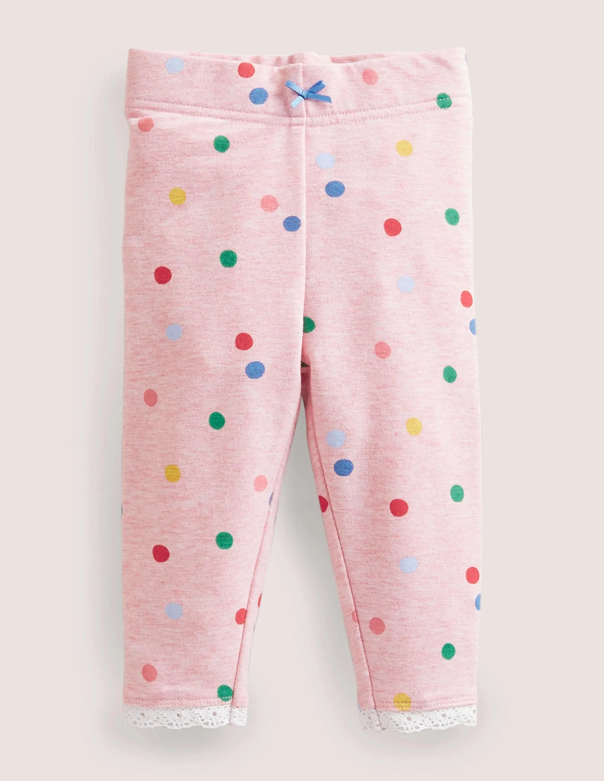 Ruffle Leggings-Pink Marl Painted Spot