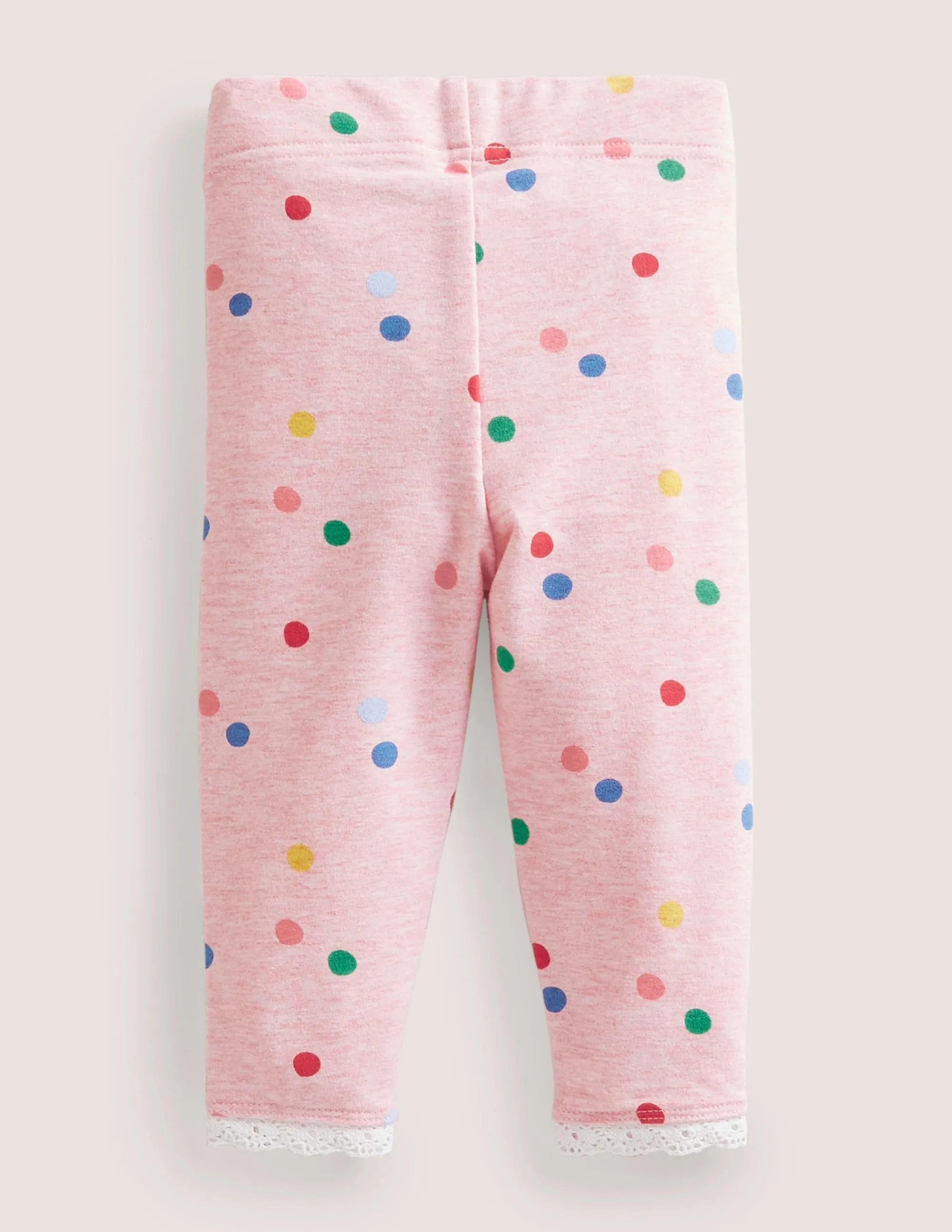 Ruffle Leggings-Pink Marl Painted Spot