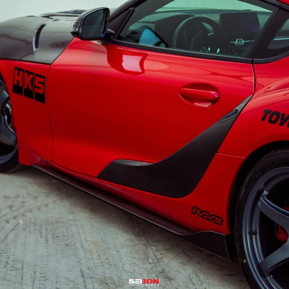 Seibon OEM-Style Carbon Fiber Side Skirts - 2020  Toyota Supra GR A90-A91-MKV