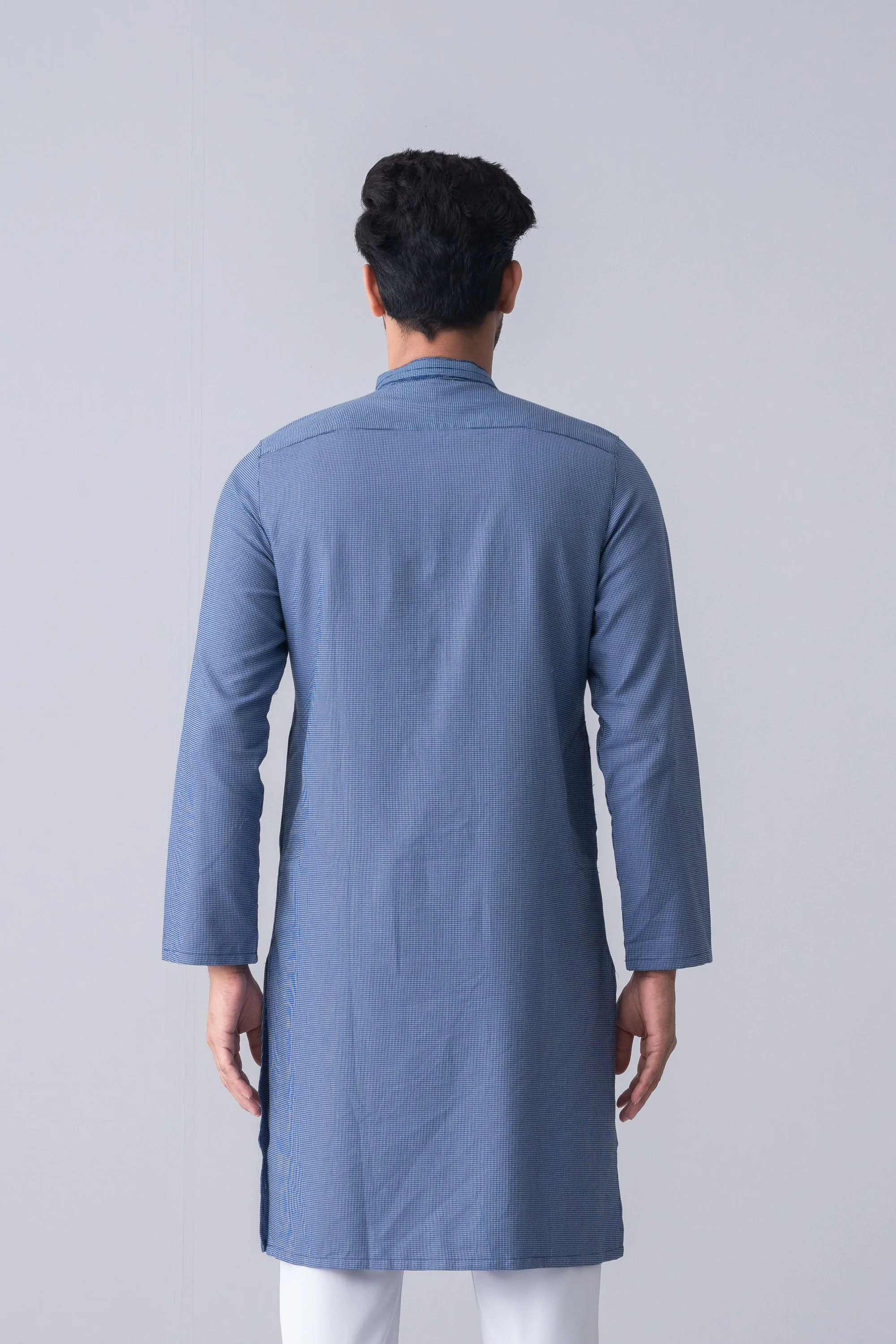 Slim Fit Embroidered Semi Formal Dobby Panjabi