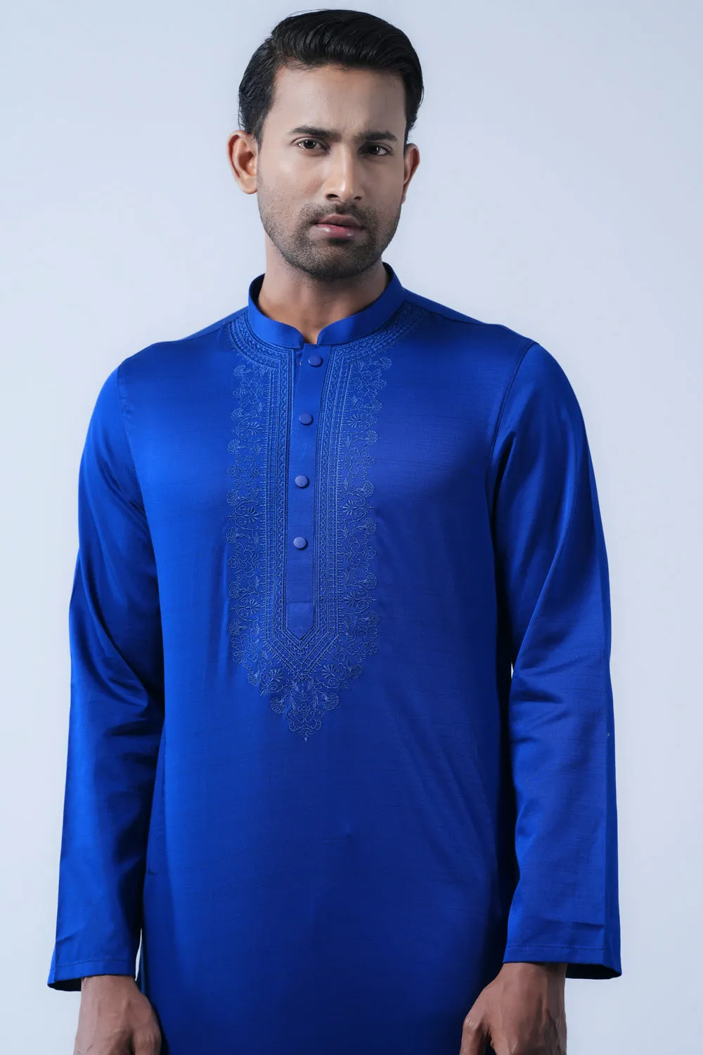 Slim Fit Two-Tone Fabric Semi-Formal Panjabi