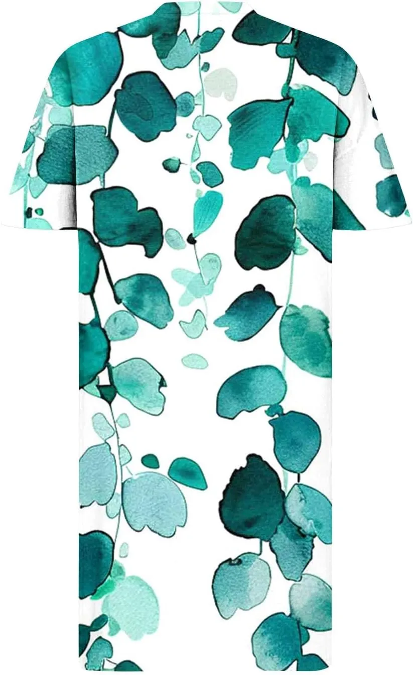 Summer Dress for Curvy Women Loose Short Sleeve Dress Casual V Neck Dress with Pockets Spring Wedding Guest Dresses