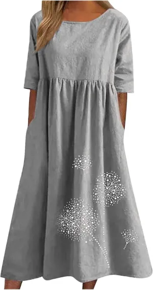 Summer Dresses for Women 2025 Floral Dress Short Sleeve Shirt Dresses Plus Size Maxi Dress Beach Vacation Sundresses