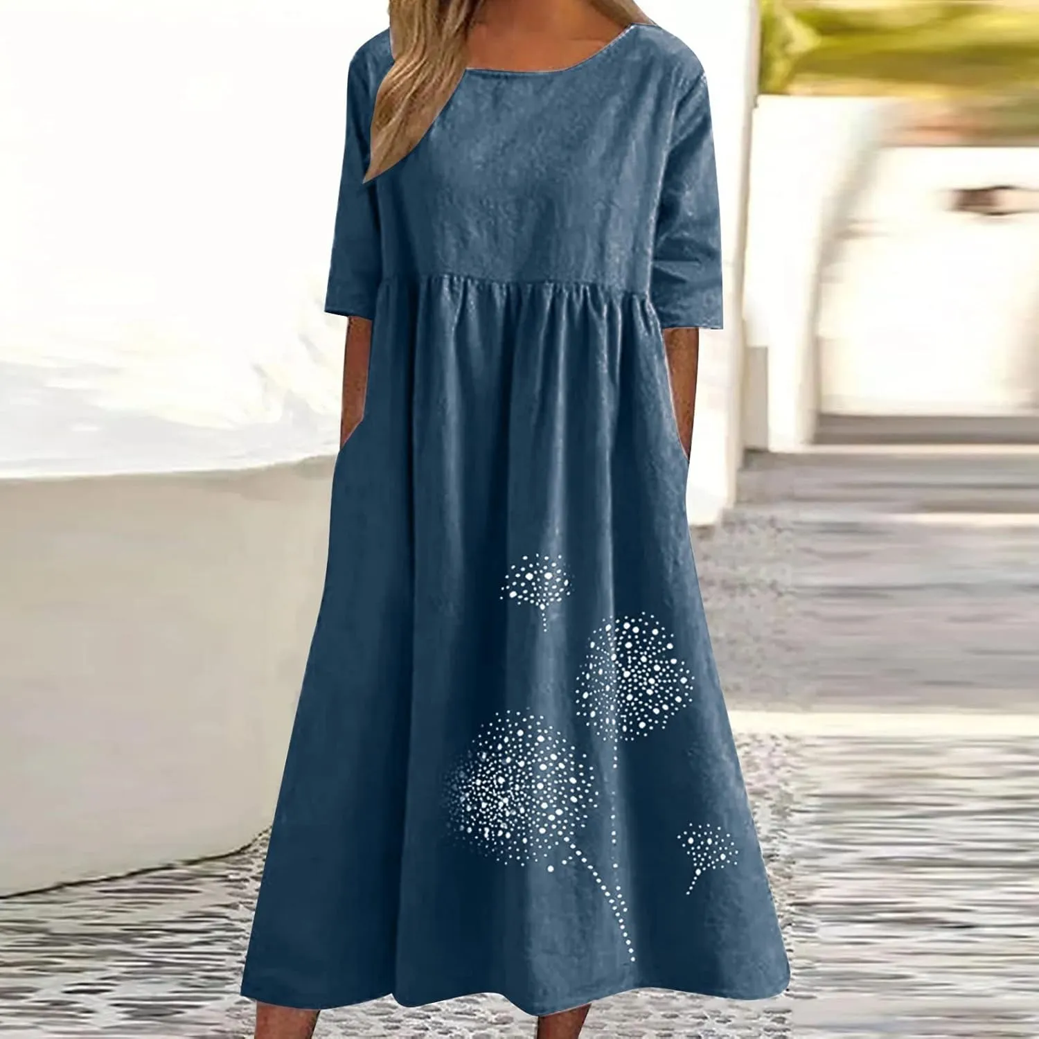 Summer Dresses for Women 2025 Floral Dress Short Sleeve Shirt Dresses Plus Size Maxi Dress Beach Vacation Sundresses