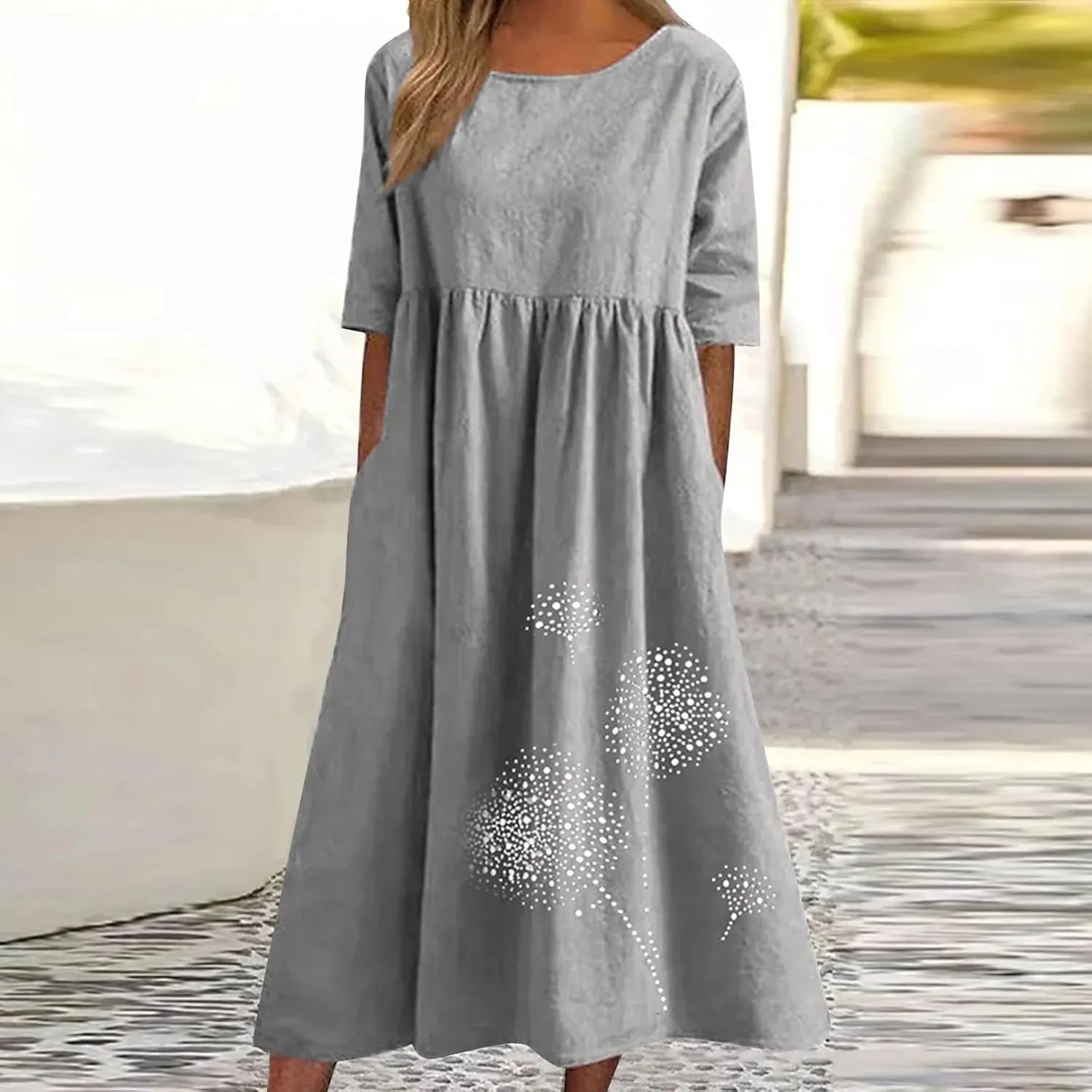 Summer Dresses for Women 2025 Floral Dress Short Sleeve Shirt Dresses Plus Size Maxi Dress Beach Vacation Sundresses