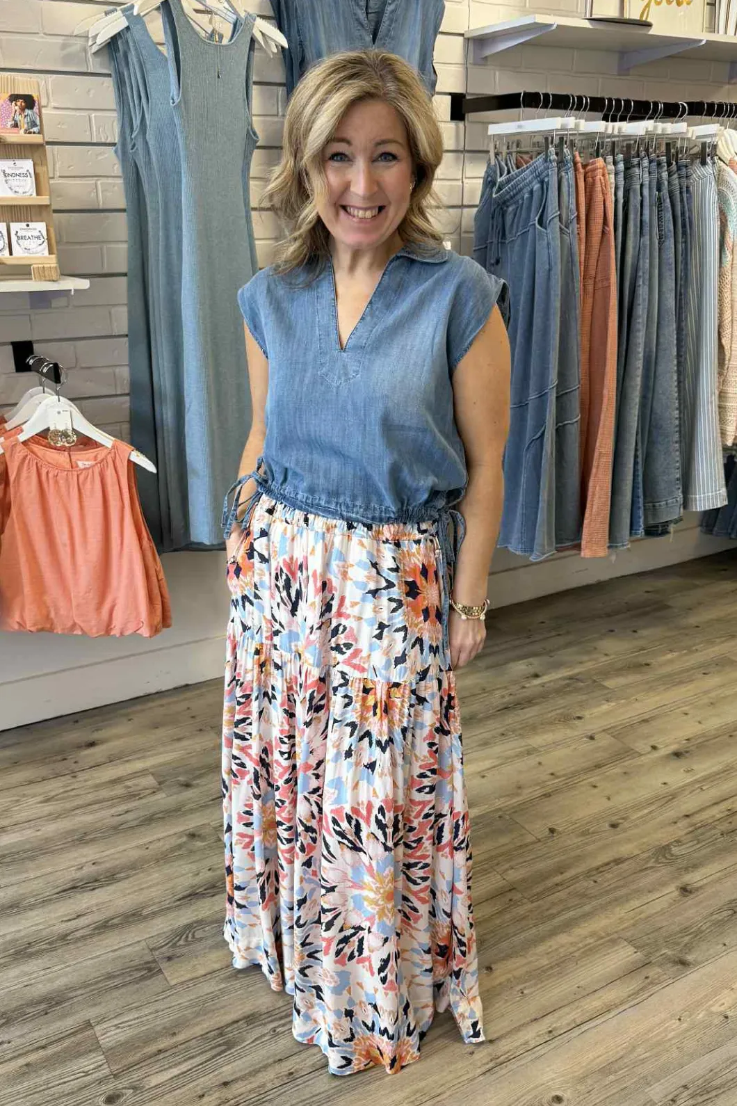 Tencel Drawstring Sleeveless Top