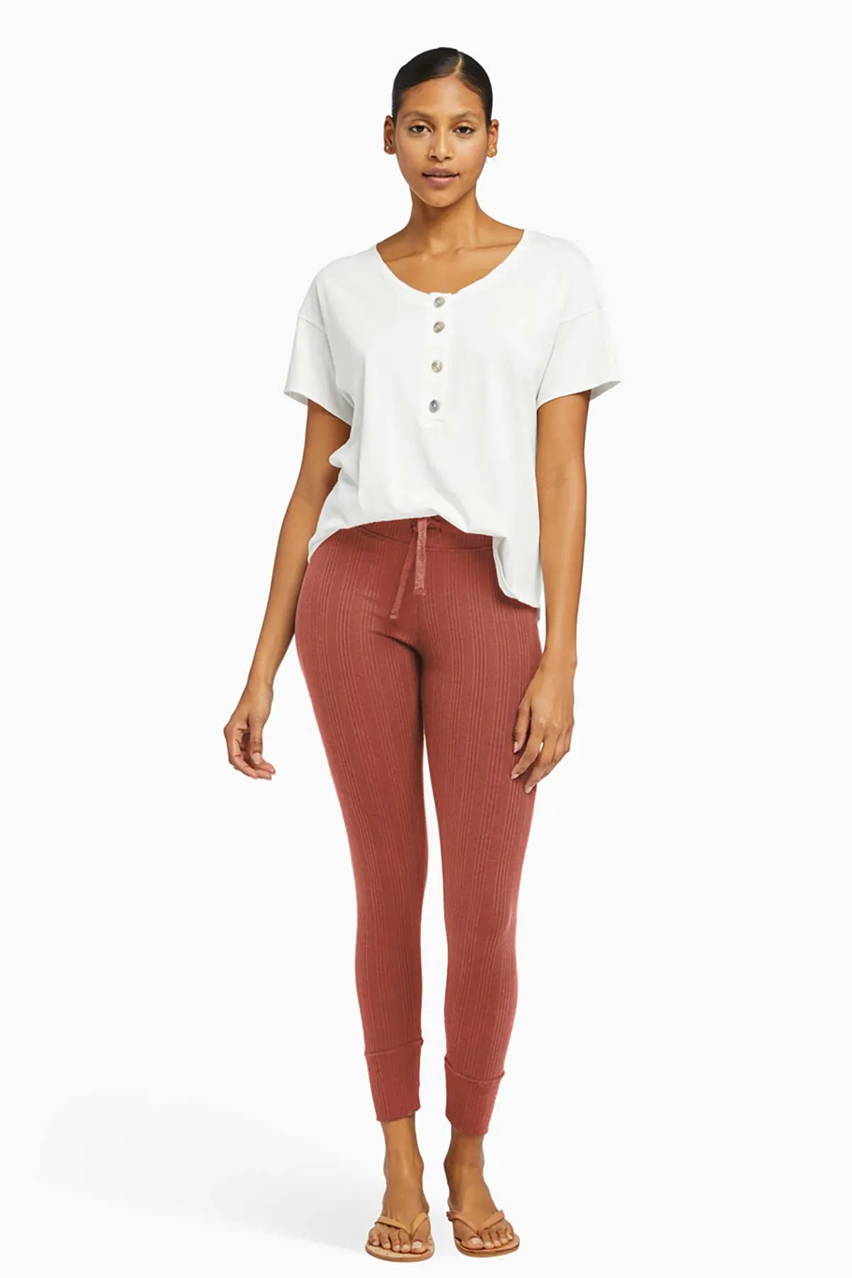 Thalia Legging - Copper Organic Rib