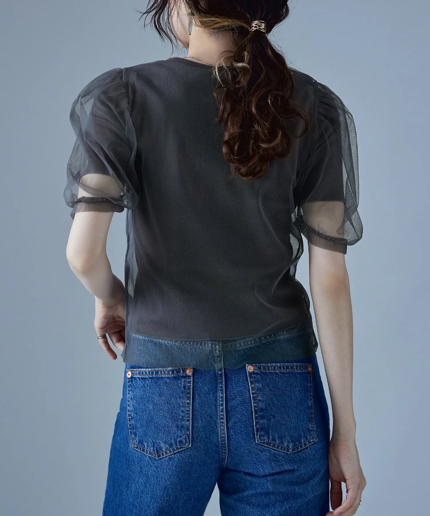Tulle layered rib tops