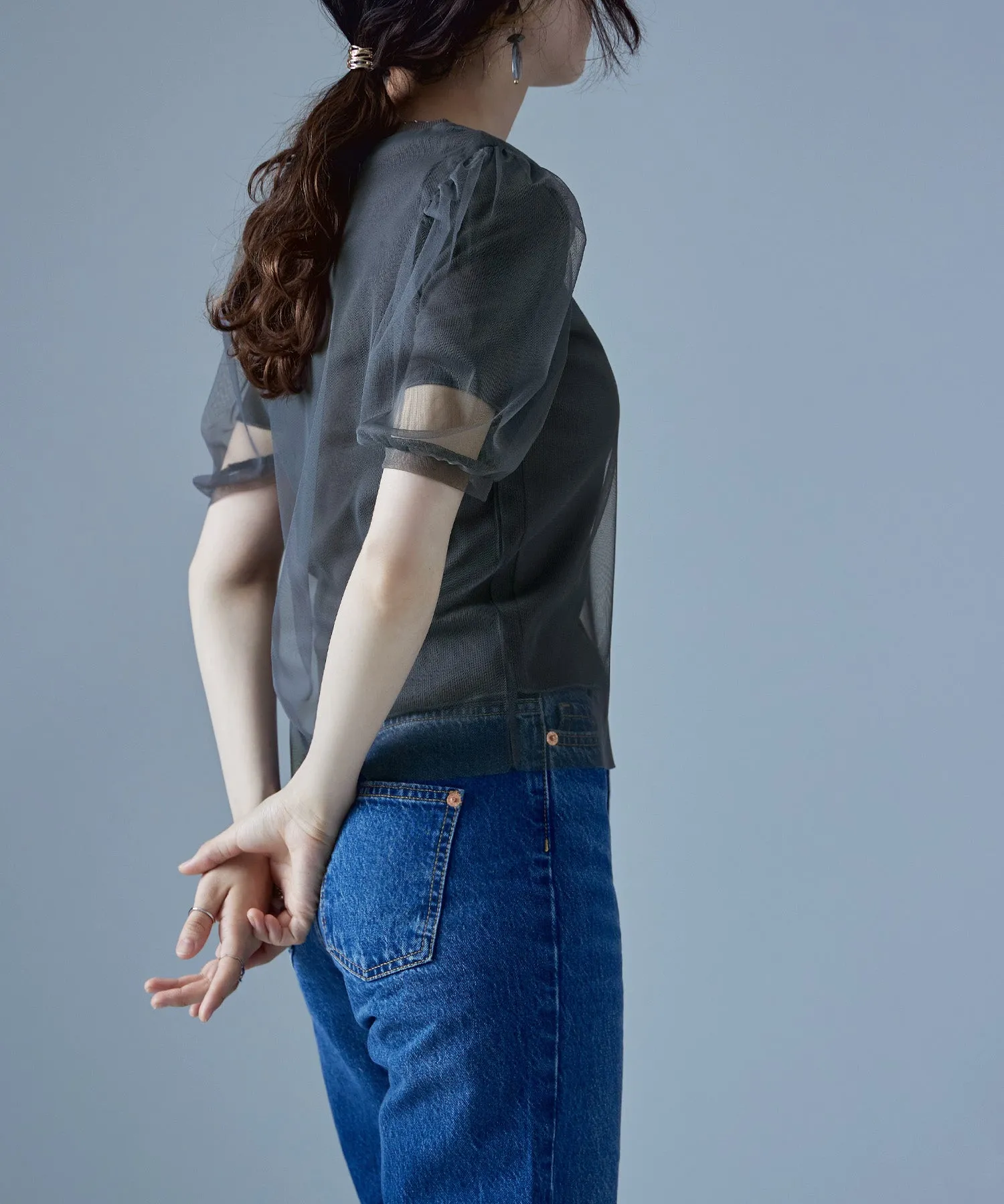 Tulle layered rib tops