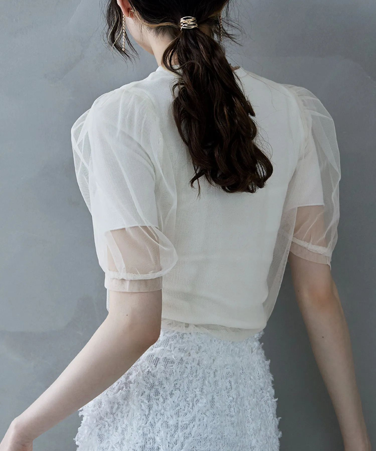 Tulle layered rib tops