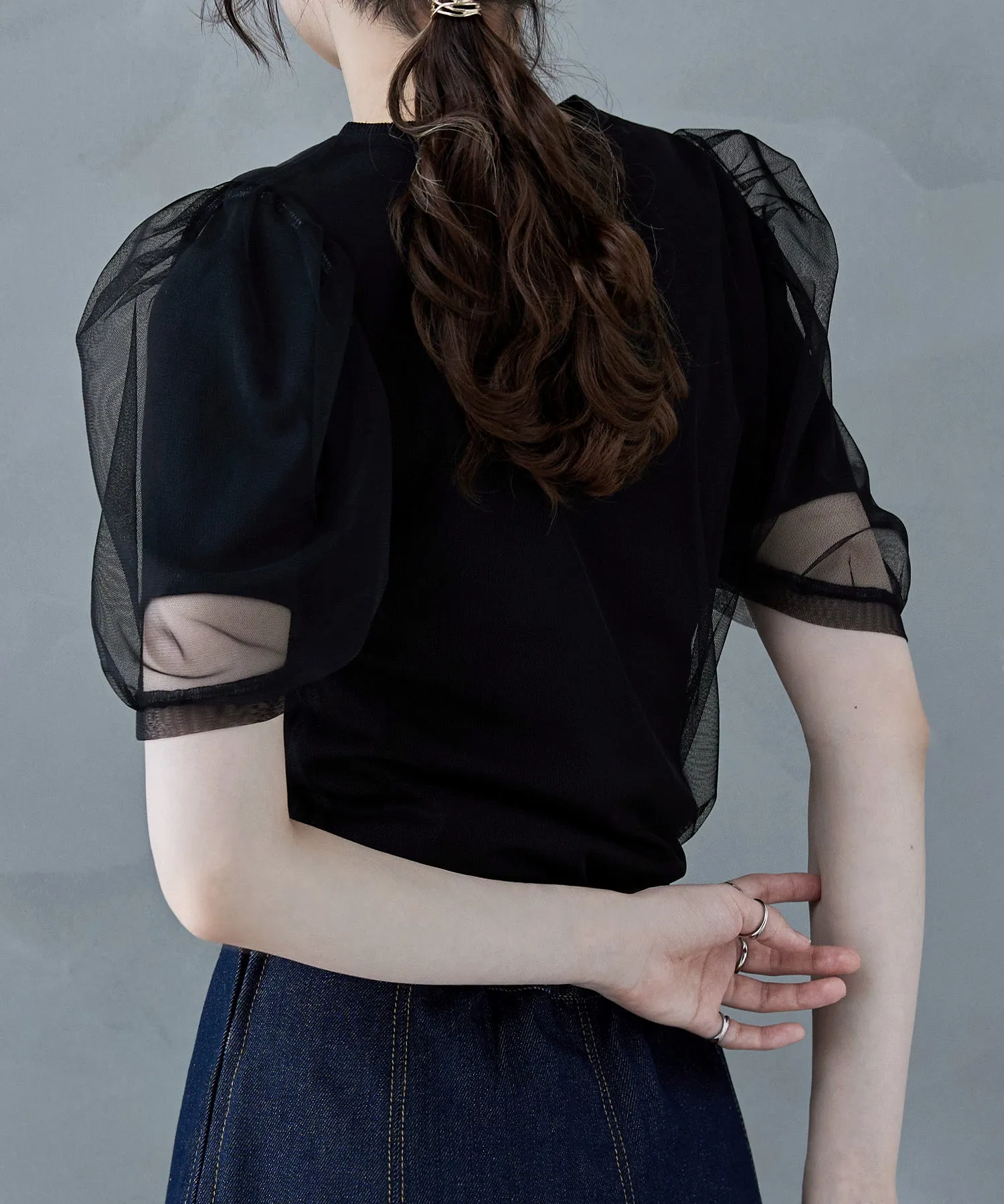Tulle layered rib tops