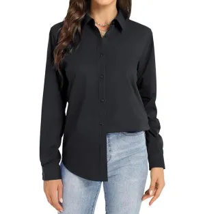 Women's Long Sleeve Solid Color Shirts & Blouses M 562405
