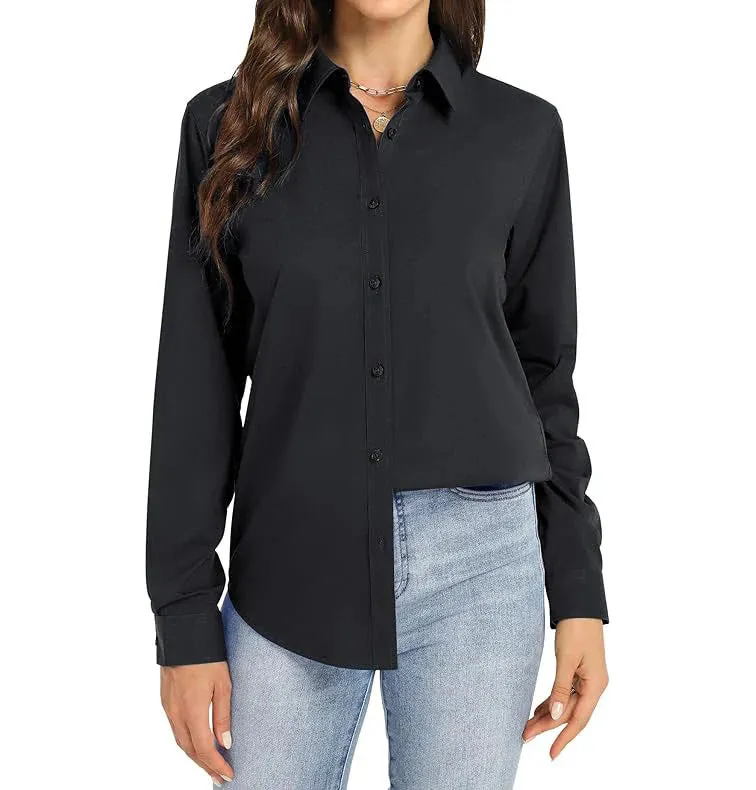Women's Long Sleeve Solid Color Shirts & Blouses M 562405
