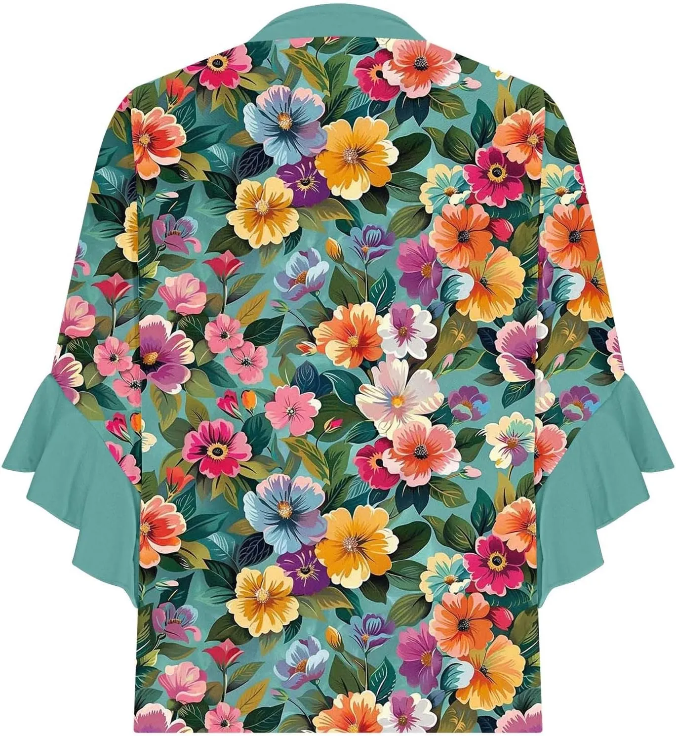 Womens Tops Dressy Casual 3/4 Length Bell Sleeve Top Oversized V Neck Floral T Shirts Summer Fashion Boho Tunics 2025