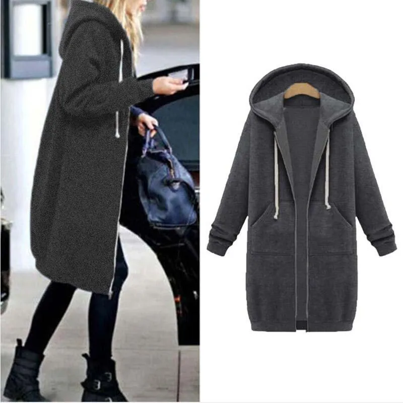 Zoe - Veste longue chic à sweat-shirt